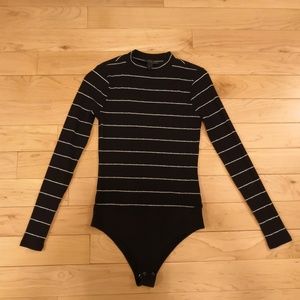 Striped JCrew long sleeved bodysuit